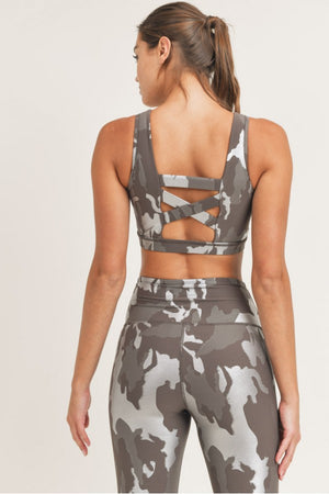 Mocka camo sport bra